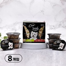 시저 반려견용 심플리 닭고기 37g x 4p + 쇠고기 37g x 4p 버라이어티 세트, 8개입 - 시저심플리