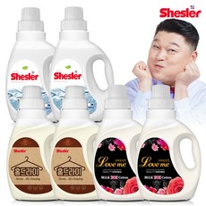 강호동의 쉬슬러 액상 세제 650ml 센스티브 2개+홈드라이전용 2개+유연제 러브미향 2개