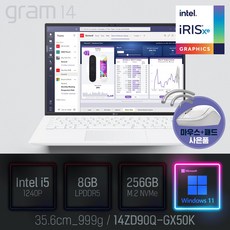 LG 2022 그램14(12세대) 14ZD90Q-GX50K [사은품 증정], WIN11 Pro, 8GB, 256GB, 코어i5, 화이트