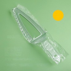 일회용 케이크 나이프 생일 커터 플라스틱 문 포크 홀더 독립 톱니 모양 블랙, 14 Frosted thickened 25 indepe, 1개