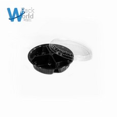 감자탕포장 다회용원형찬용기 170-4블랙 (170x35mm) 50개/8줄 삼계탕그릇 박스 삼계탕용기
