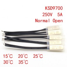 25 바이메탈 KSD9700 디스크 보호기 30 온도 열 20 섭씨 250V 개 15 35 조절기 도 N/O 온도 5A, 1개