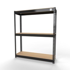 울트라랙 가로100x깊이30x높이120cm 3단 무볼트앵글 조립식앵글 선반 베란다선반 철제선반 가구, 흑색