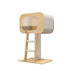  고양이 박스 집 침대 하우스 세트 원목 숨숨집 골판지 스크래쳐 반려묘, 단일 옵션 