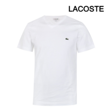 라코스테 LACOSTE 반팔티셔츠 브이넥 화이트 TH2036-001