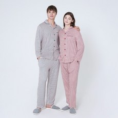 애니바디 공용 피치기모 9부 파자마-홀리데이 스트라이프 ANJS24W42_쇼핑점