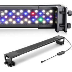 식물을 위한 하이거 10W LED 수족관 조명 타이머 자동 온오프 기능이 있는 풀 스펙트럼 어항 멀티 컬러 조절 가능한 밝기 외부 컨트롤러 담수용712인치 24시간, 26W for 30-32 inch tank, 1개