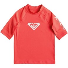 영국 록시 반팔래쉬가드 Roxy Womens Whole Hearted Short Sleeve Rashguard Rash Guard Shirt 243020, 3, Neon Grapefruit, 1개