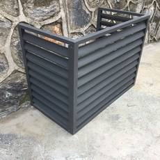  에어컨 실외기 커버 차양막 가림막 알루미늄 덮개, 1.5P 3면 화이트 100x70x50 