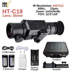 A-BF HT-C8 야간 투시경 적외선 열화상 카메라 야외 사냥 단안 망원경 조준경 384x288 픽셀 25mm 렌즈, HT-C19-35mm, CHINA, 1개