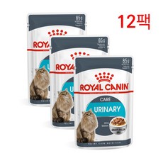 고양이 유리너리 습식 사료 방광염 요로 결석 예방, 12팩, 86g, 85ml