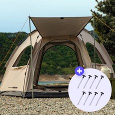 로티캠프 육각 원터치 돔 텐트 4윈도우 + 스크류형펙 8P 증정, 탄