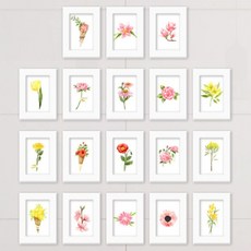 꽃수채화액자세트