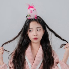 말랑마쥬 인싸템 캐릭터 파티 머리띠, 1개, 카피바라_핑크