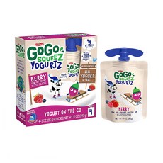 고고 스퀴즈 요거트 85g 4개입 6팩 베리 GoGo squeeZ yogurtZ Berry 3 Ounce (4 Pouches) Low Fat, 6개