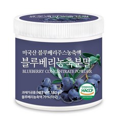 푸른들판 블루베리 농축 분말 가루 파우더 불루베리 열매 과일 파우더 무설탕, 1개, 180g