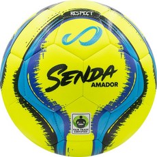 SENDA Amador 트레이닝 축구 공 공정 거래 인증 노랑 / 연청색 크기 4 (8-12 세), 단일옵션