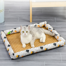 시원 상쾌 댕냥이 여름꿀잠 애견라탄매트 강아지 고양이 쿨매트방석 2종, 1개, 단품