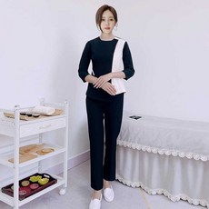 네일 정장 기술자 피부과 블라우스 피부관리사 유니폼 문신 상의 미용실
