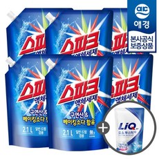 애경 [비밀] 스파크 일반드럼겸용 액체세제 2.1L x6개 +세제300ml 증정, 스파크 액체세제 리필 2.1L x6개, 6개, 1개입