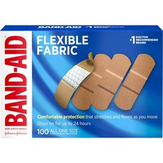 Band-Aid Brand Flexible Fabric Adhesive Bandages for Wound Care and First Aid All One Size 100 C, 1개 - 유다빈밴드