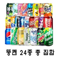 뚱캔 총 집합 24가지 맛 콜라 사이다 웰치스 밀키스 환타 코코팜, 1세트