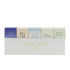 조르지오 아르마니 - Miniature Coffret: Si EDP 7ml Acqua Di Gioia EDP 5ml Code Femme EDT 3ml Acqua Di Gio EDP 5ml Emporio Armani Because It's You EDP 7ml, White, 5개입