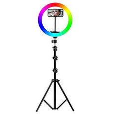 STASUN 13 RGB LED 링 라이트 조절가능 삼각대 지지대 and 폰 홀더 16-Colo, 상세내용참조