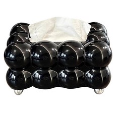 버블 주방 거치대 박스 거실 티슈 솜사탕 미니멀리스트 장식 정리함 클라우드 디자인, Black with Foot, 1개
