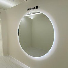 [바른전신거울 제작공장] 디자인 10번 원형모양 소형 중형 대형 LED 간접조명 거울 전신거울 인테리어거울 카페거울 현관거울 미용실거울 벽거울, 150x150cm-벽걸이형, 주백색조명