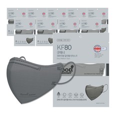 [굿매너] KF80 새부리형 컬러 마스크 중형 50매 여름용, 5매입, 10개, 그레이