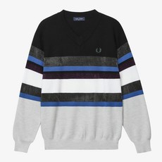 [본사정품] 프레드페리 Border V Neck Knit Sweater(J07)