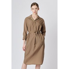 BCBG 편한 여성 원피스 셔츠카라 핀턱 (B3M3O674)