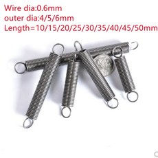 스테인레스 스틸 장력 익스텐션 길이 15mm 10 개 0 6x4 5/6x20 25 30 35 4045 50 55 60 65 70 75/80 6mm 80mm, 4mm OD, 0.6mm, 75mm L