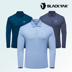 블랙야크 남성 아웃도어 데일리 카라티 기본티 심플한 솔리드 긴팔 남자 집업티셔츠