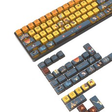 120키 PBT 푸딩 키캡 세트 61/68/84/87/100/104Key TKL 체리 MX Gateron Kailh 크로스 타입 스위치 ANSI 기계식 키보드용 반투명, 블루 믹스