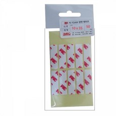 PE폼 다용도 양면테이프 사각 10x35mm 50P 양면폼테이프 아크릴양면테이프 장식품부착 폼접착제, 1개