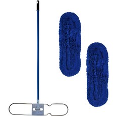 월드크린 극세사 리스킹걸레 60cm 2p + 리스킹 판자루, 1세트, 혼합색상