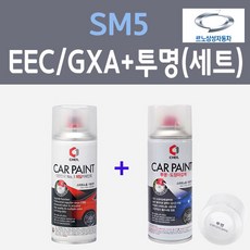 삼성 SM5 EEC GXA 블랙메탈릭 컬러스프레이 + 제투명마감용스프레이 자동차 카 페인트 200ml