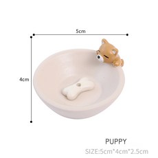 인센스 홀더 중국 불교 향로 제사 향 스틱 버너 애쉬 캐처 거치대 아로마 테라피 플레이트 송진 토끼 강아지 장식 홈 스파 1PC, [02] Puppy