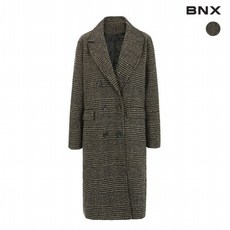 [택가 275 000원] [2020 신상] [BNX] 글렌 체크 롱기장 울 코트