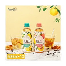 웅진식품 웅진 티즐 피치우롱 유자그린티 500ml10입, 티즐 500ml 유자그린티 5입+피치우롱티 5입