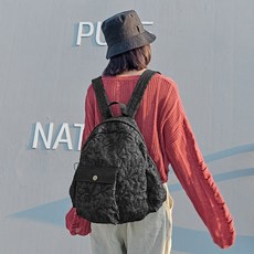 라이프영 백팩 심플 블랙 가방 입체 무늬 손수 부담을덜다 멜빵 오리지널제작 여성 양어깨
