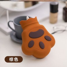 패밀리보드 도장침대 저장 휴대용 물을주입 아들 여성 온찜질 침대위 활동 표적 미니 초등학생 큐트 물을긷다 따뜻함 물주머니, 곰 발바닥 종려나무 색깔 450ml