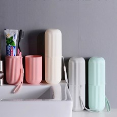 1+1 라이프핵 다용도 여행용 칫솔 케이스 보관함, 핑크+핑크, 1세트