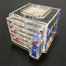개미 집 키우기 사육장 먹이 지역 둥지 농장 아크릴 곤충 둥지가있는 diy 수분 빌라, 13.5x10x10cm, 협력사, 투명한, 1개
