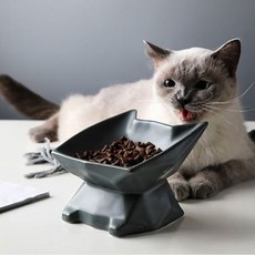 애견식기 _탁펫 냐옹 도자기 애완동물 식기 고양이 _식식기 도자기밥그릇_선불 C/N: PS6C7A78+ S10, 쿠팡스토어 퍼플