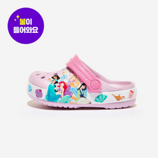 크록스 디즈니 프린세스 라이트 클로그 키즈 여아 아기 여름 슬리퍼 빛나는 유니크한 샌들 공주님 신발