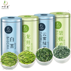 중국4대녹차 일배향 백차 용정차 운무녹차 벽라춘 춘차 400g 선물세트, 1세트, 백차용정차운무녹차벽라춘