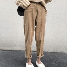 마켓헤이 캐주얼 골덴 배기 골지 바지